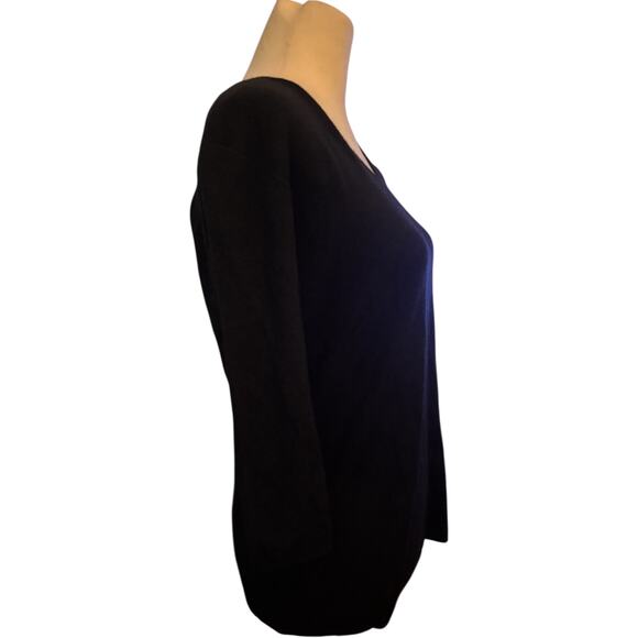 Jarbo Silk & Cashmere V-Neck Sweater, Black, Women's Size 40 (8) - Picture 2 of 3